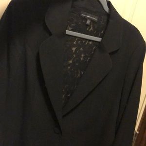 Jessica Mclintock Black blazer with black lace detail. Size 14.